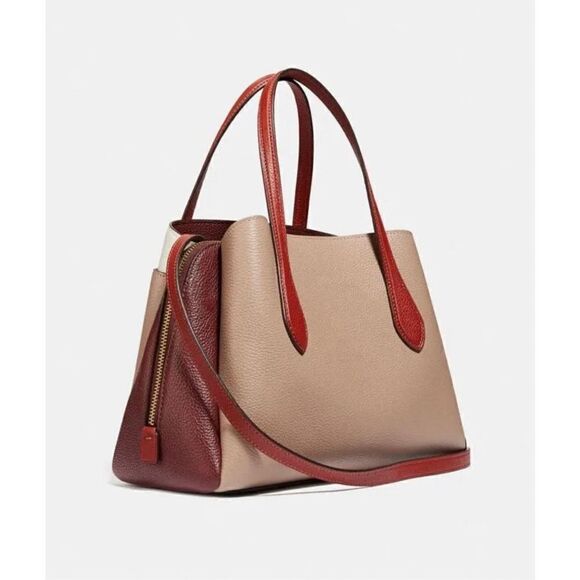 🔥🌺NWT! | Coach Lora 30 Satchel Handbag Colorblock Pebble Leather Msrp:$325.00 - Picture 5 of 8